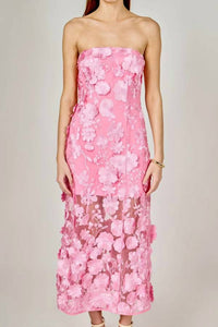 Endless Rose - Floral Embroidery Strapless Dress