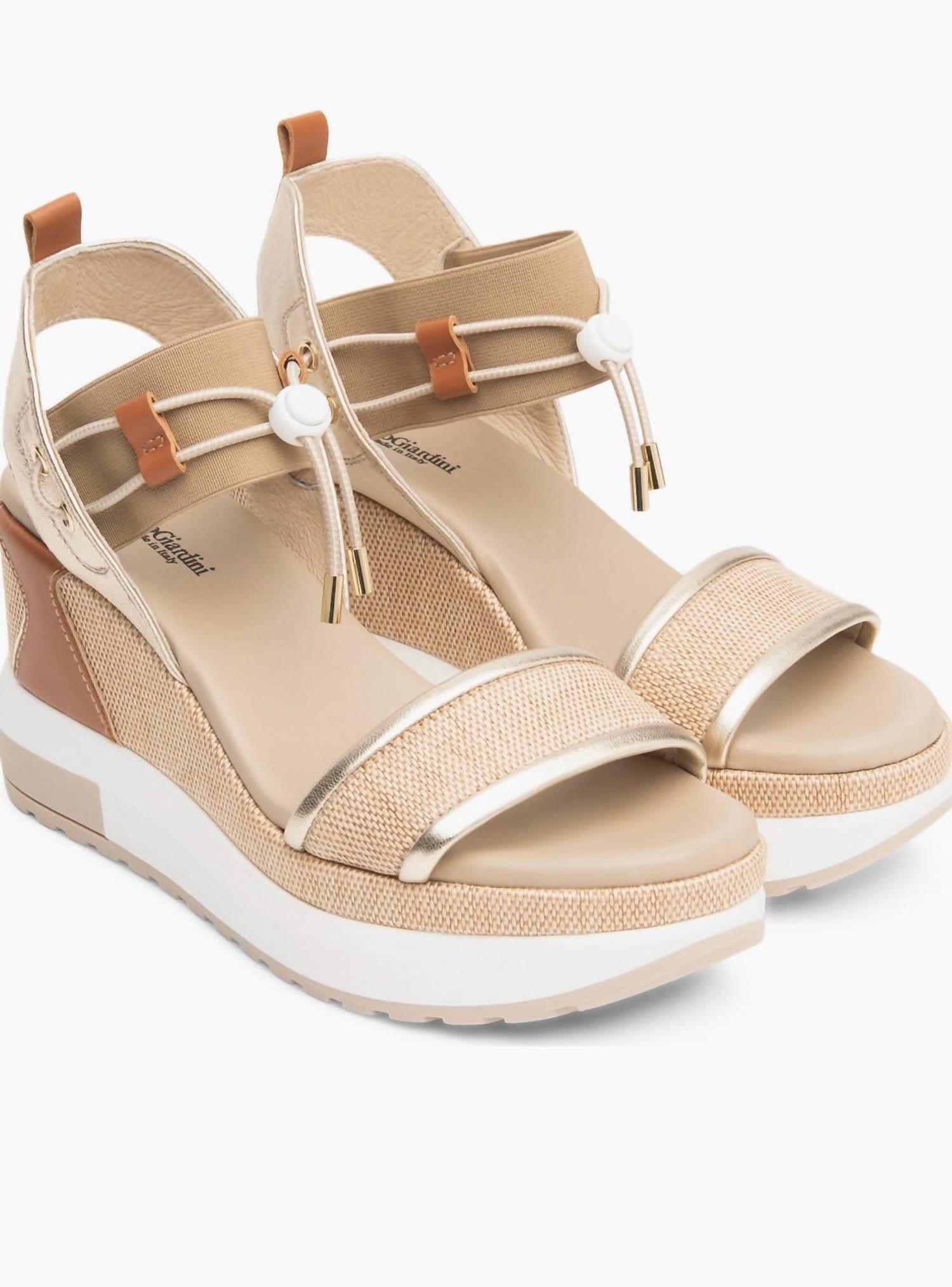 Nerogiardini - Women's Bungee Platform Wedge Sandals