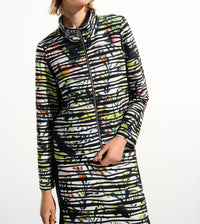 Joseph Ribkoff - TROPICAL PRINT JACKET WITH CONTRAST PANEL