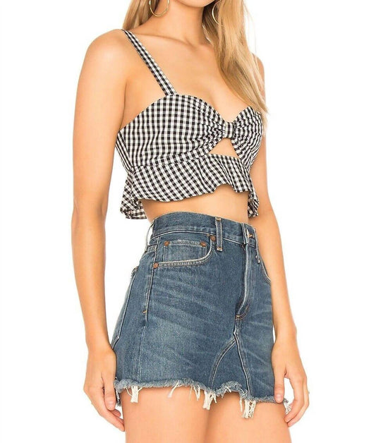 Tularosa - Sydney Ruffle Bra Gingham Crop Top