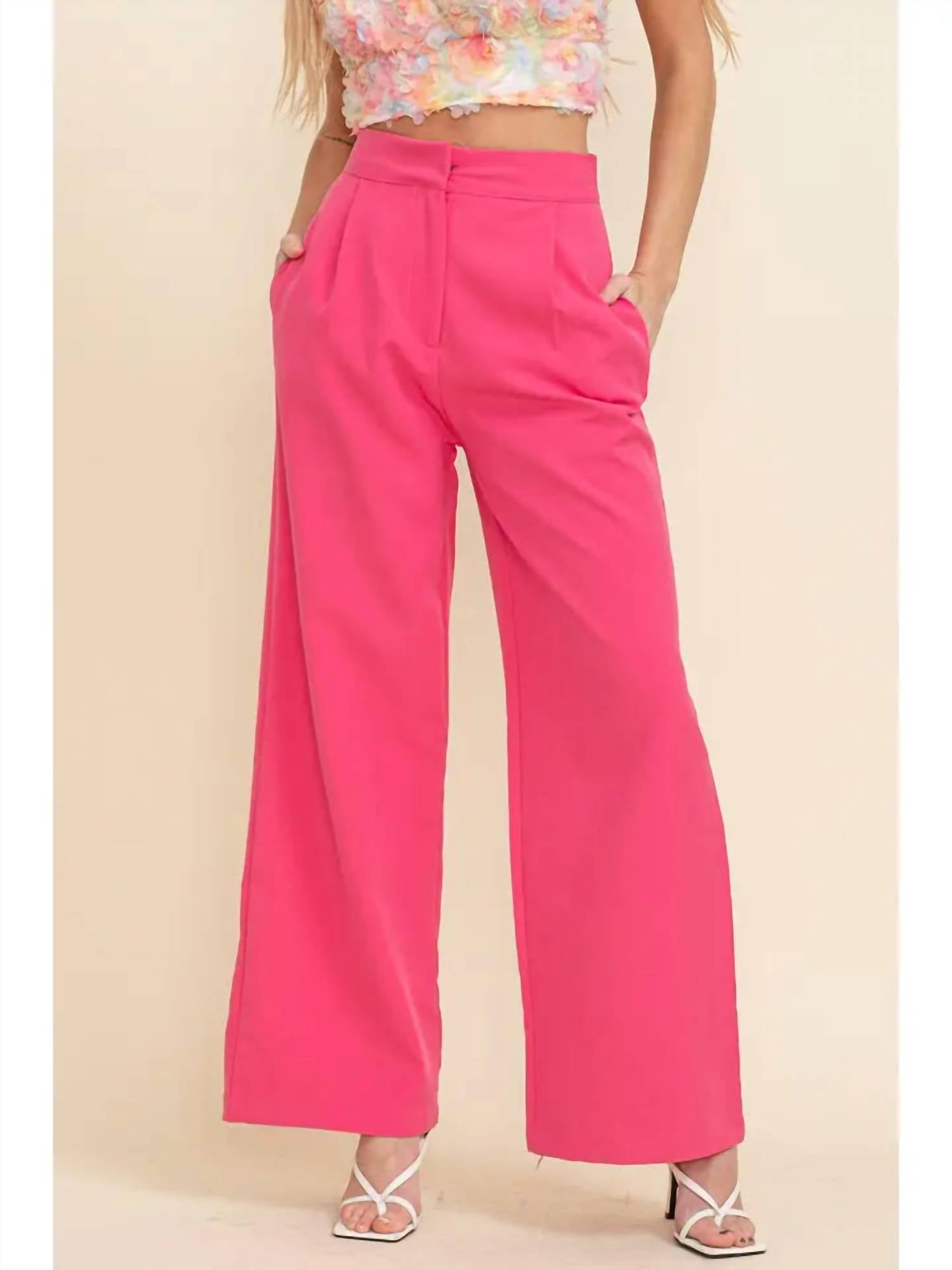 Cloud Ten Pretty Pleats Pants in pink - women's pants