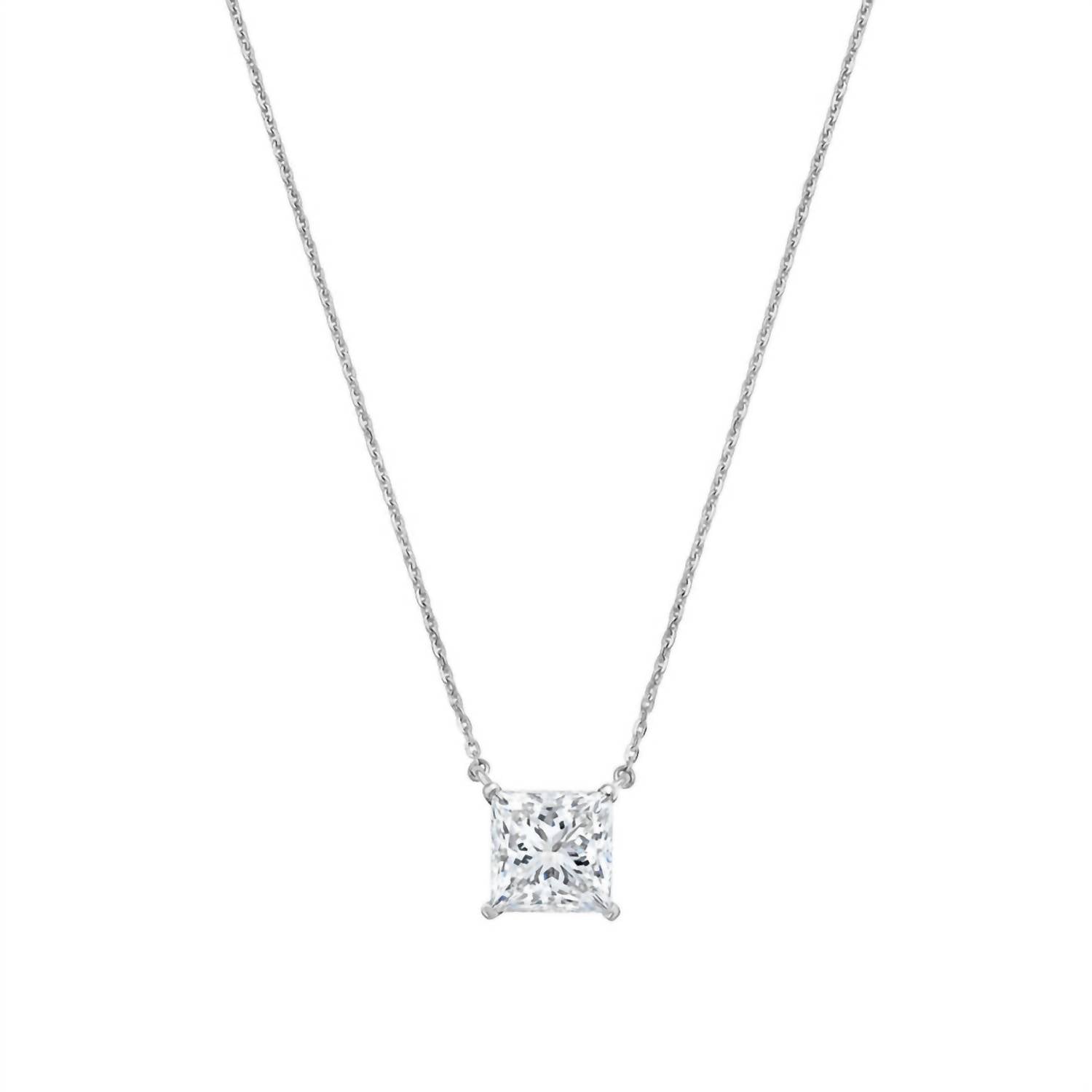 Diana M Jewels - Lab-grown Princess Diamond East–west Pendant Necklace - 1.00 Ct