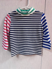 Florence Eiseman Girls' Stripe Mock Turtleneck Top in multi - kids' long sleeve top