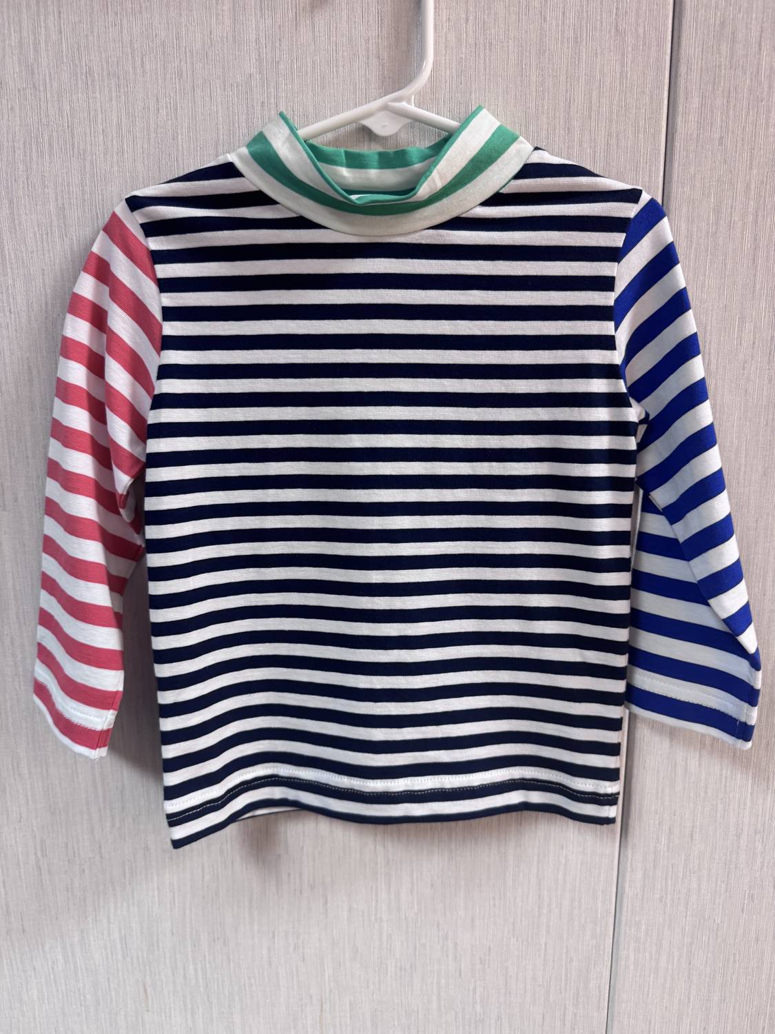 Florence Eiseman Girls' Stripe Mock Turtleneck Top in multi - kids' long sleeve top