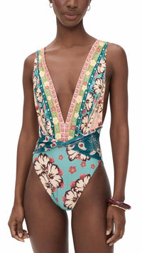 Agua Bendita - Ellis Plume Embellished One Piece