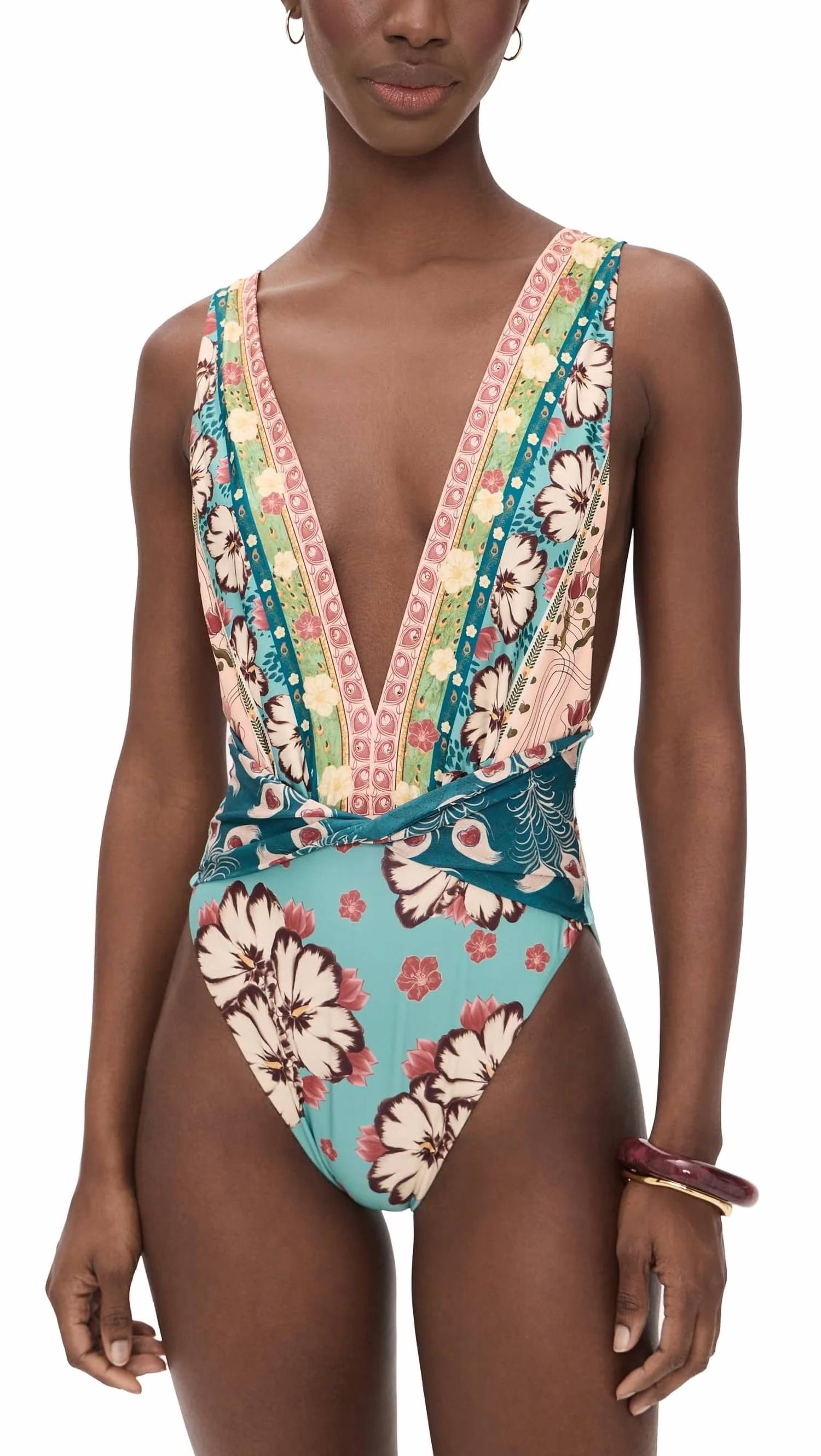 Agua Bendita - Ellis Plume Embellished One Piece