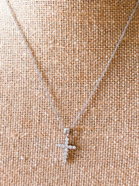 White Label - Women's Cubic Zirconia Cross Necklace