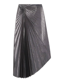 A.L.C. Tracy Metallic Vegan Leather Skirt in slate metallic - women's skirt - view 5