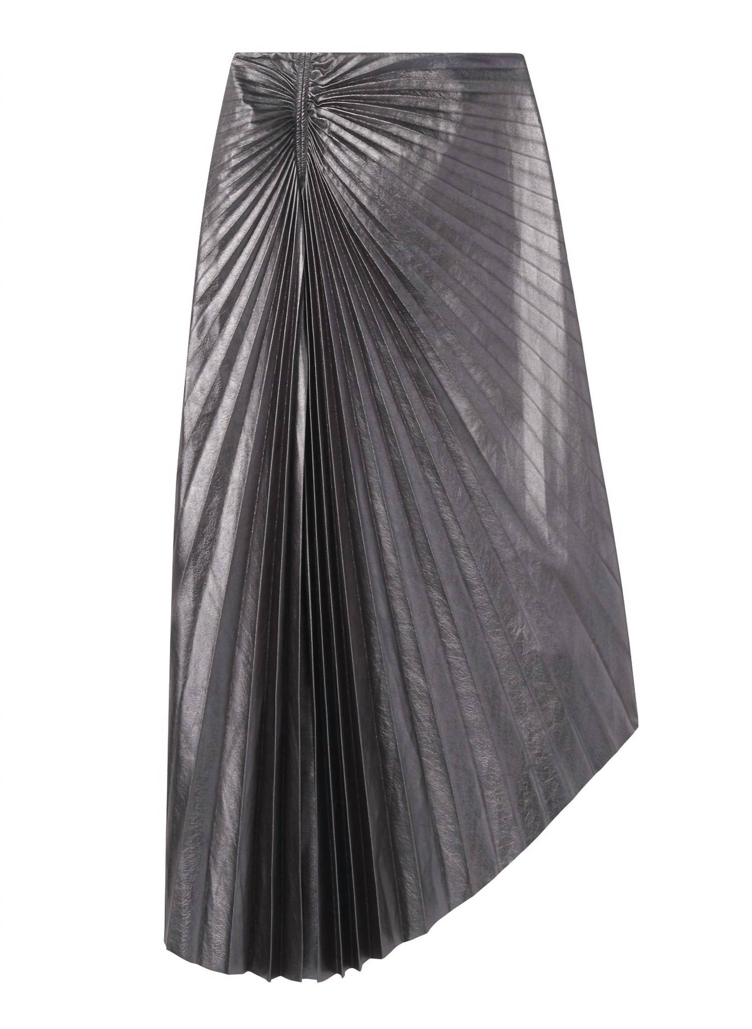 A.L.C. Tracy Metallic Vegan Leather Skirt in slate metallic - women's skirt - view 5