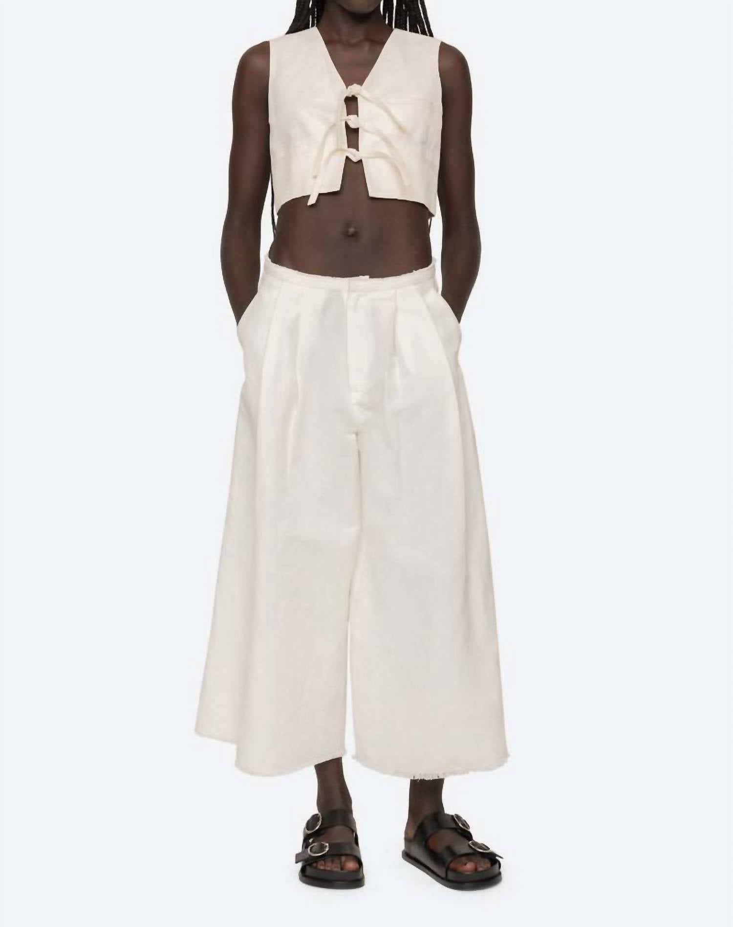 Sea - Lara Cropped Linen Pants