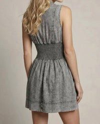Doe And Rae - Chambray Zip Front Dress