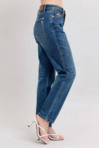 Judy Blue High Waisted Rigid Magic Non-destroy Straight Jeans in dark wash - women's jeans - view 4