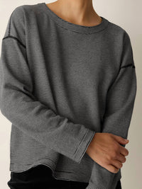 Eileen Fisher - Doubleknit Organic Cotton Stripe Reversible Top