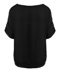 Naked Zebra - Women's V-Neck Satin Top