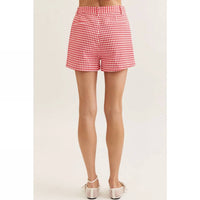 Style Usa - Gingham High Waist Shorts