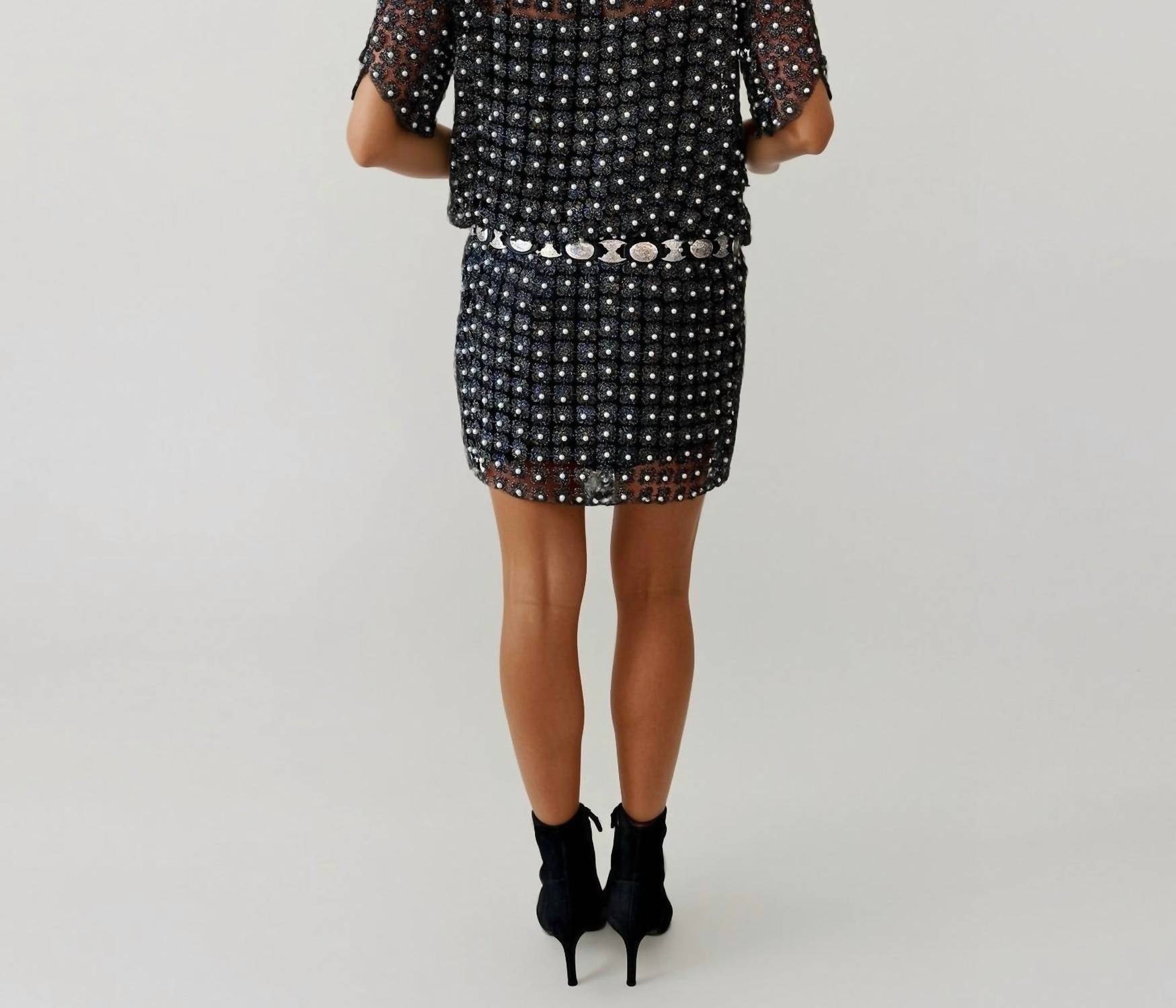 Malibu Road - Pearl Luxe Embellished Mini Skirt