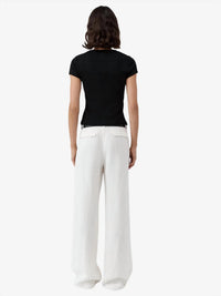 St. Agni Fine Band Carter Trouser in off white - women's pants - detail view
