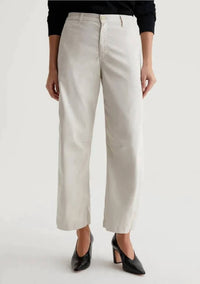 AG Jeans Fiona High Rise Ankle Length Jeans in pumice - women's jeans - detail view