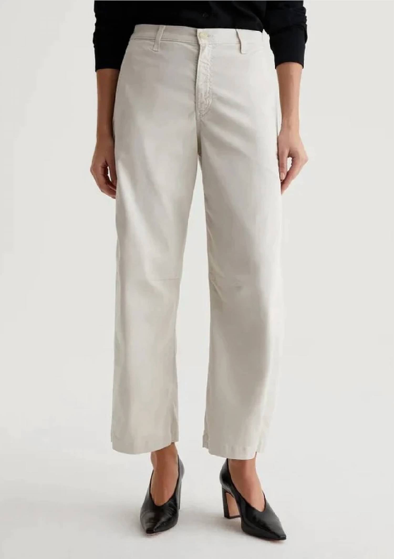 AG Jeans Fiona High Rise Ankle Length Jeans in pumice - women's jeans - detail view