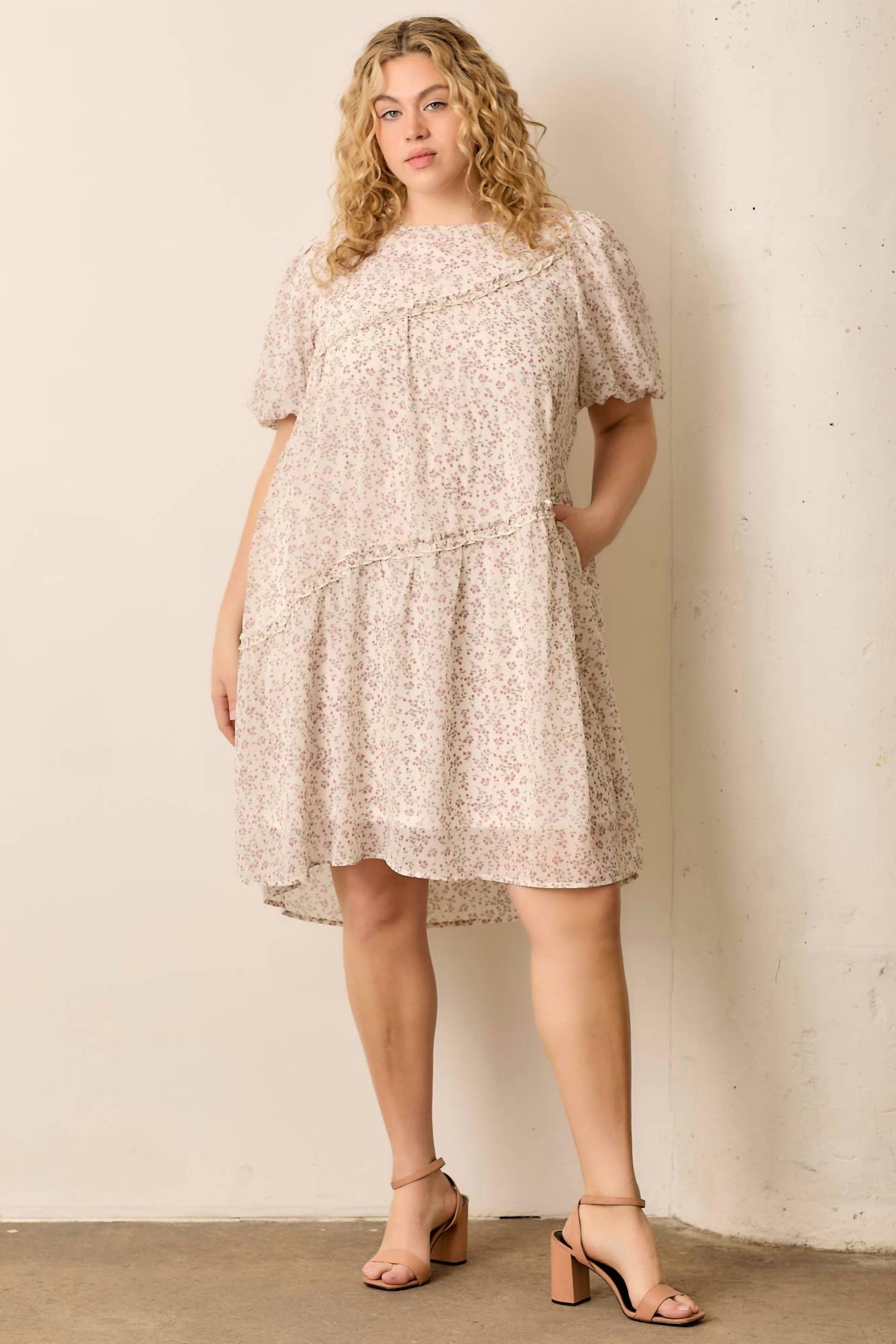 Polagram - Bubble Sleeve Mini Dress - Plus