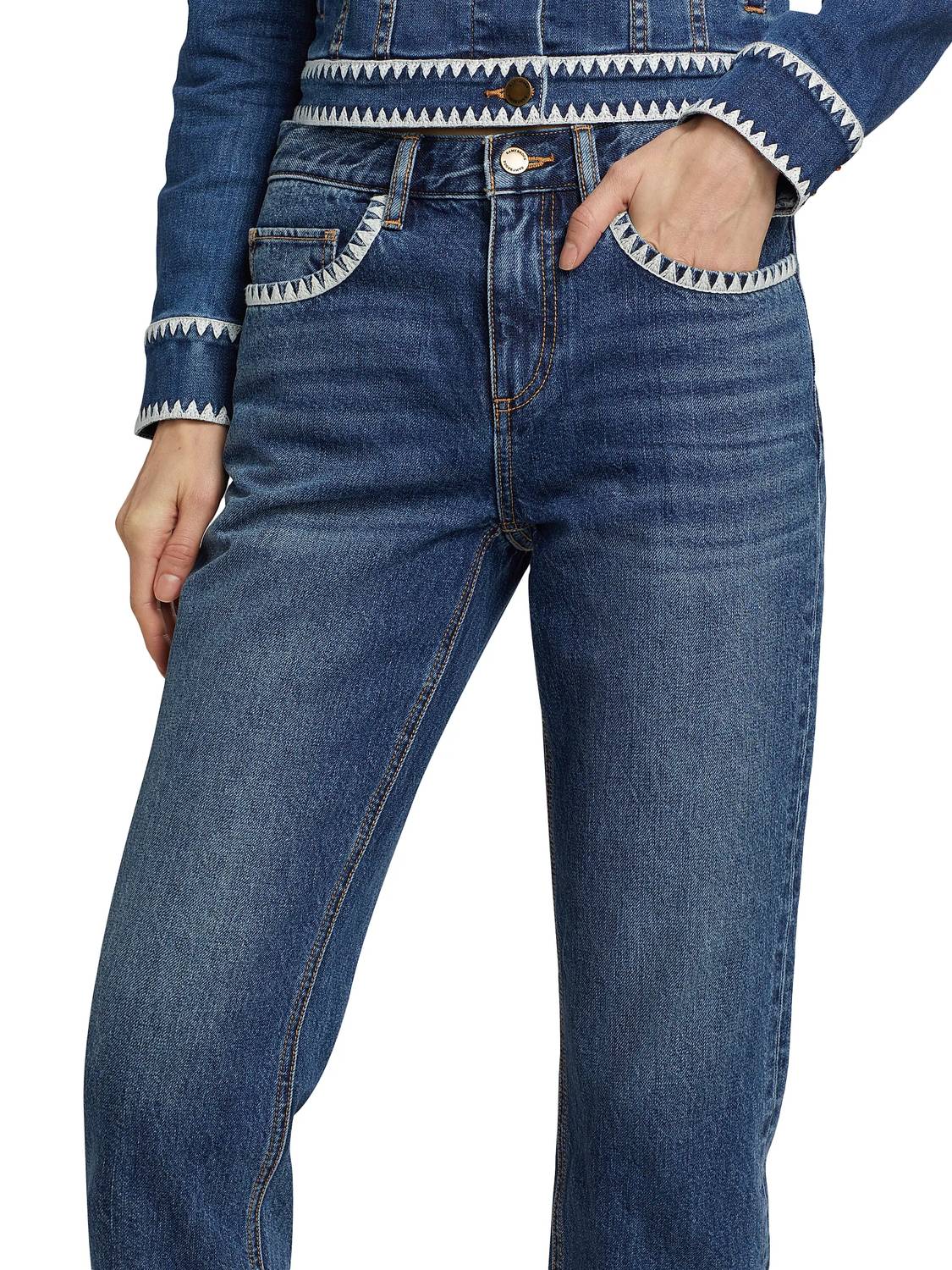 Ramy Brook - Crochet Trim Straight Leg Jeans