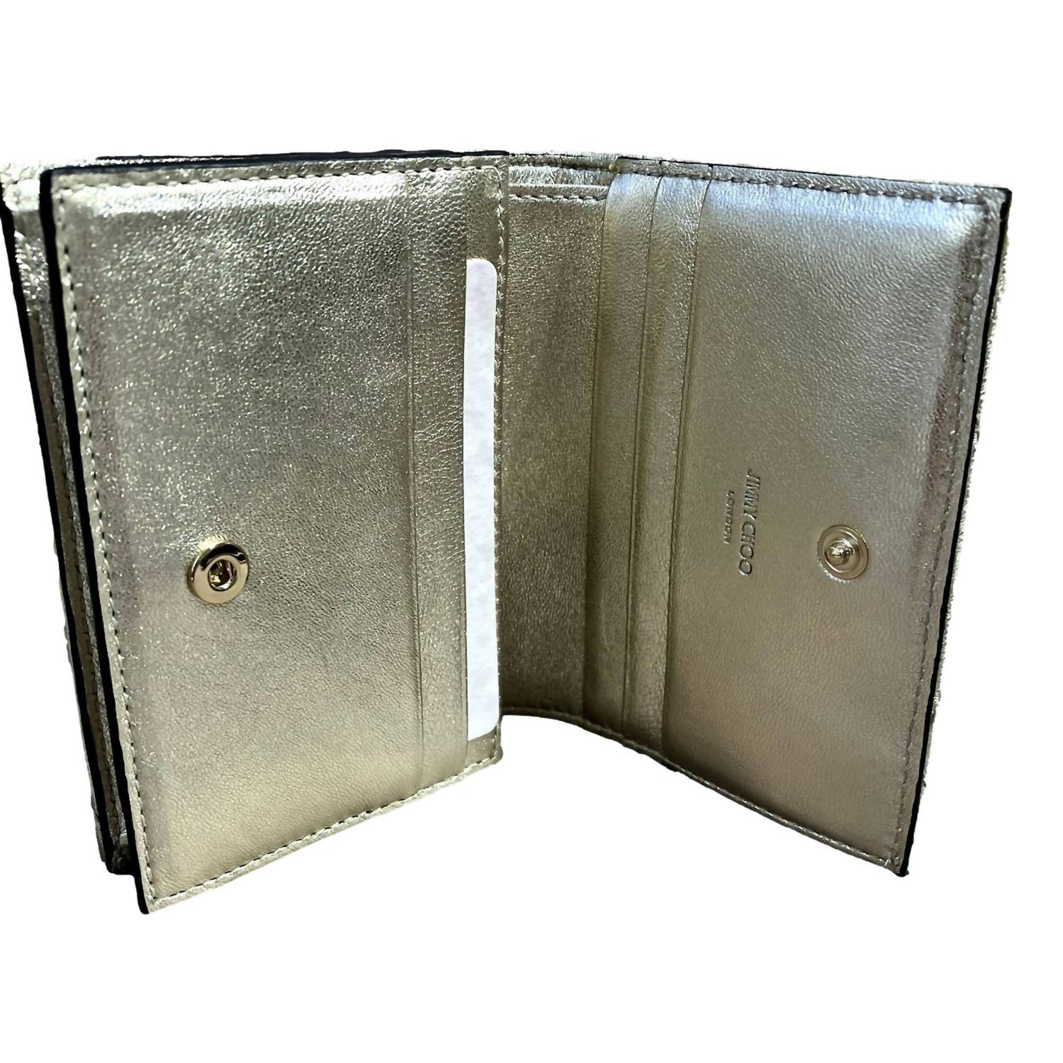 Jimmy Choo - Women's Farone Metallic Leather Card Case Wallet