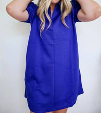 Jodifl - Women's Eloise Puff Sleeve Jersey Collar Dress