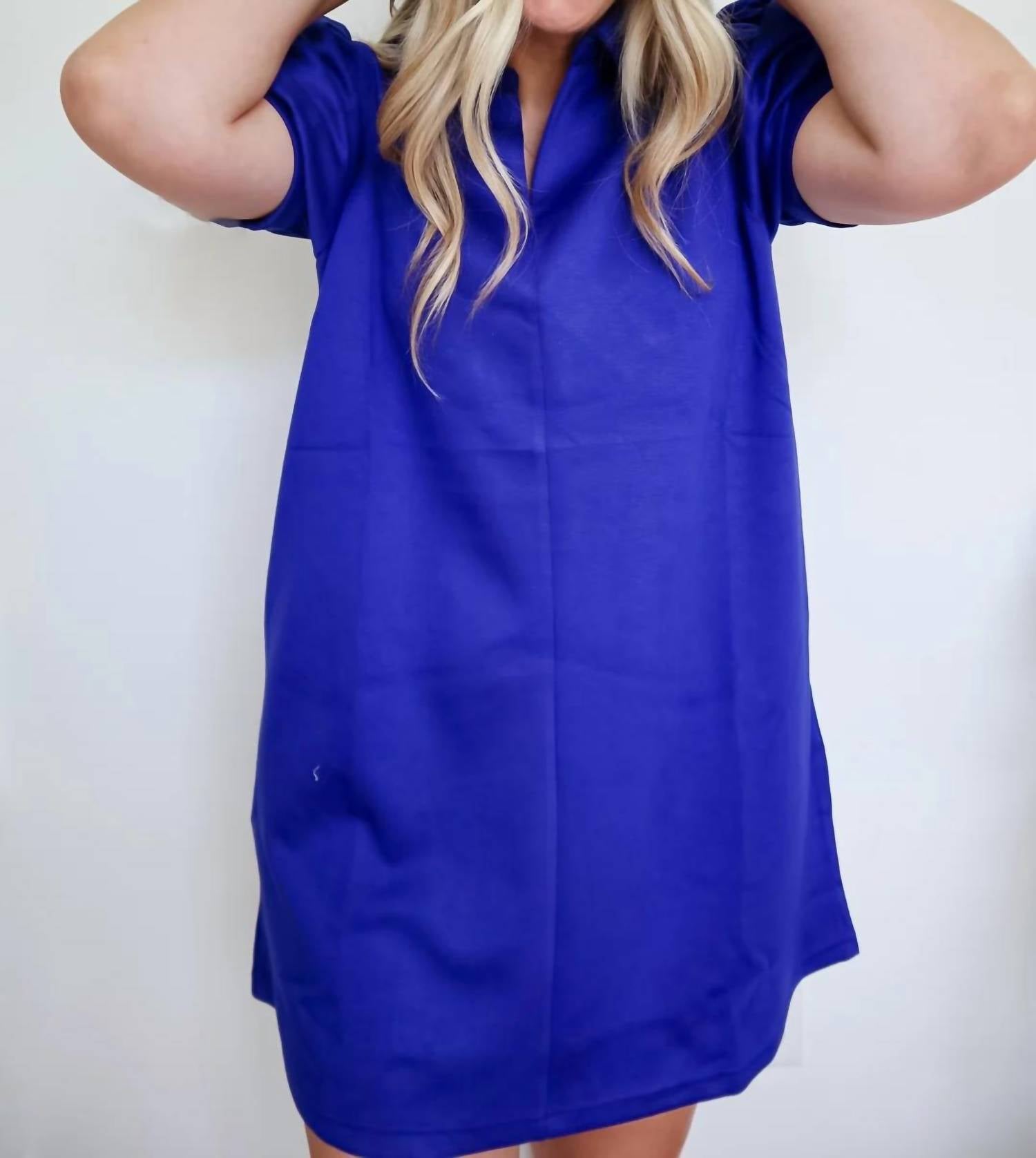 Jodifl - Women's Eloise Puff Sleeve Jersey Collar Dress