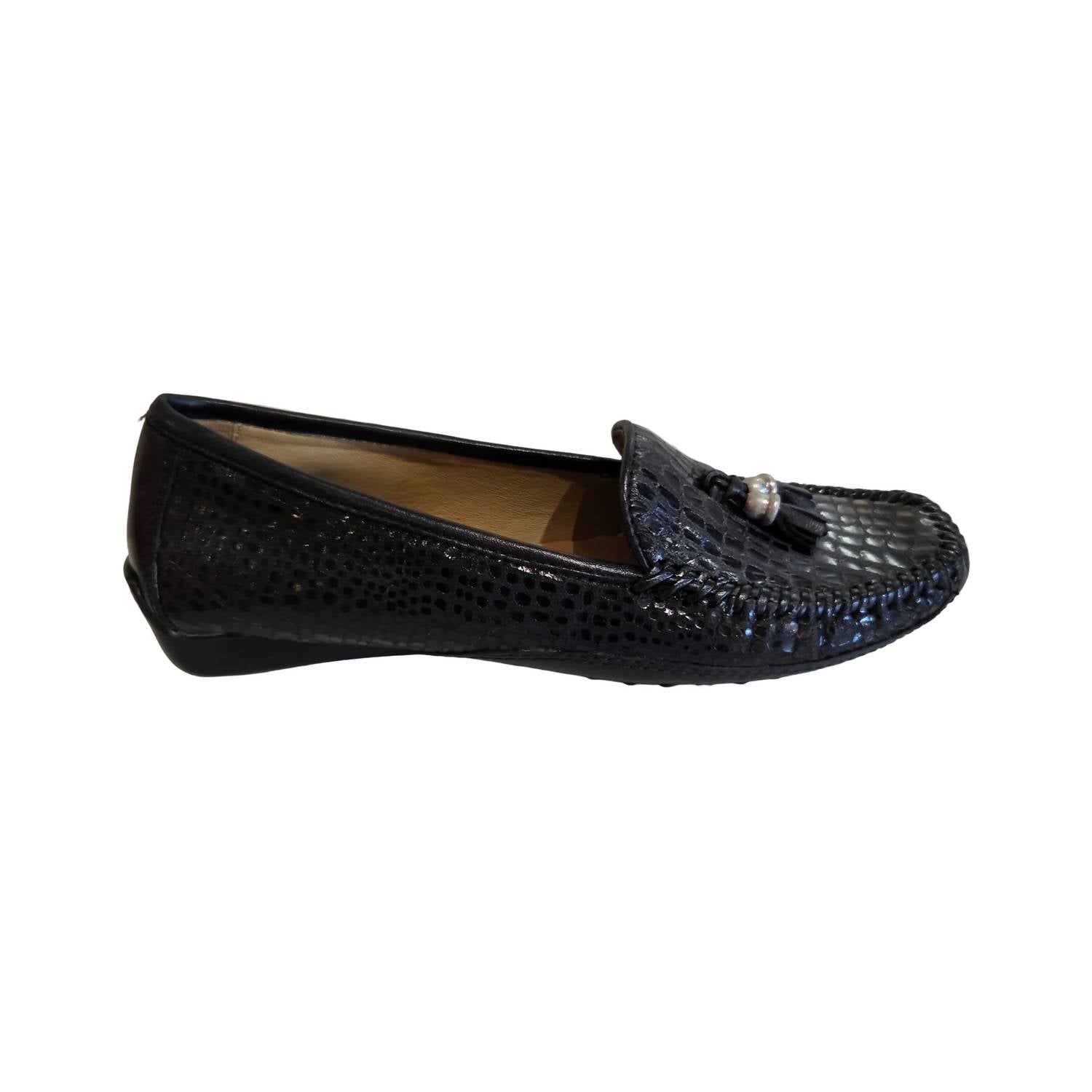 Robert Zur Women's Brittany Loafer Sandal in black - women's flats - detail view