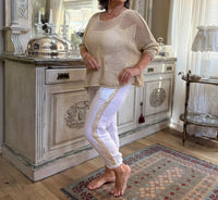 Made In Italy - Star Pattern Drop Sleeve Sweater Top