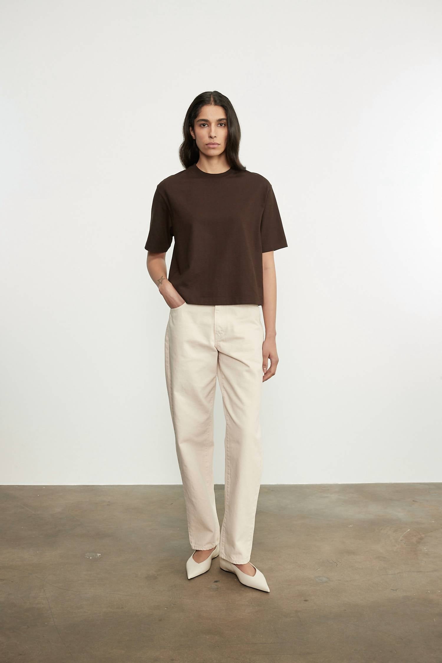 Enza Costa - SHORT SLEEVE SUPIMA STRUCTURED TEE