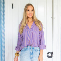 Caryn Lawn - Preppy Star Elbows Top