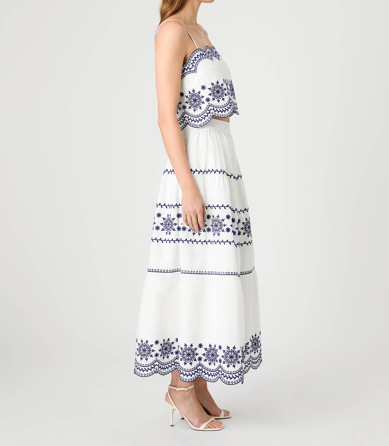 French Connection - Alissa Cotton Embroidered Strappy Top