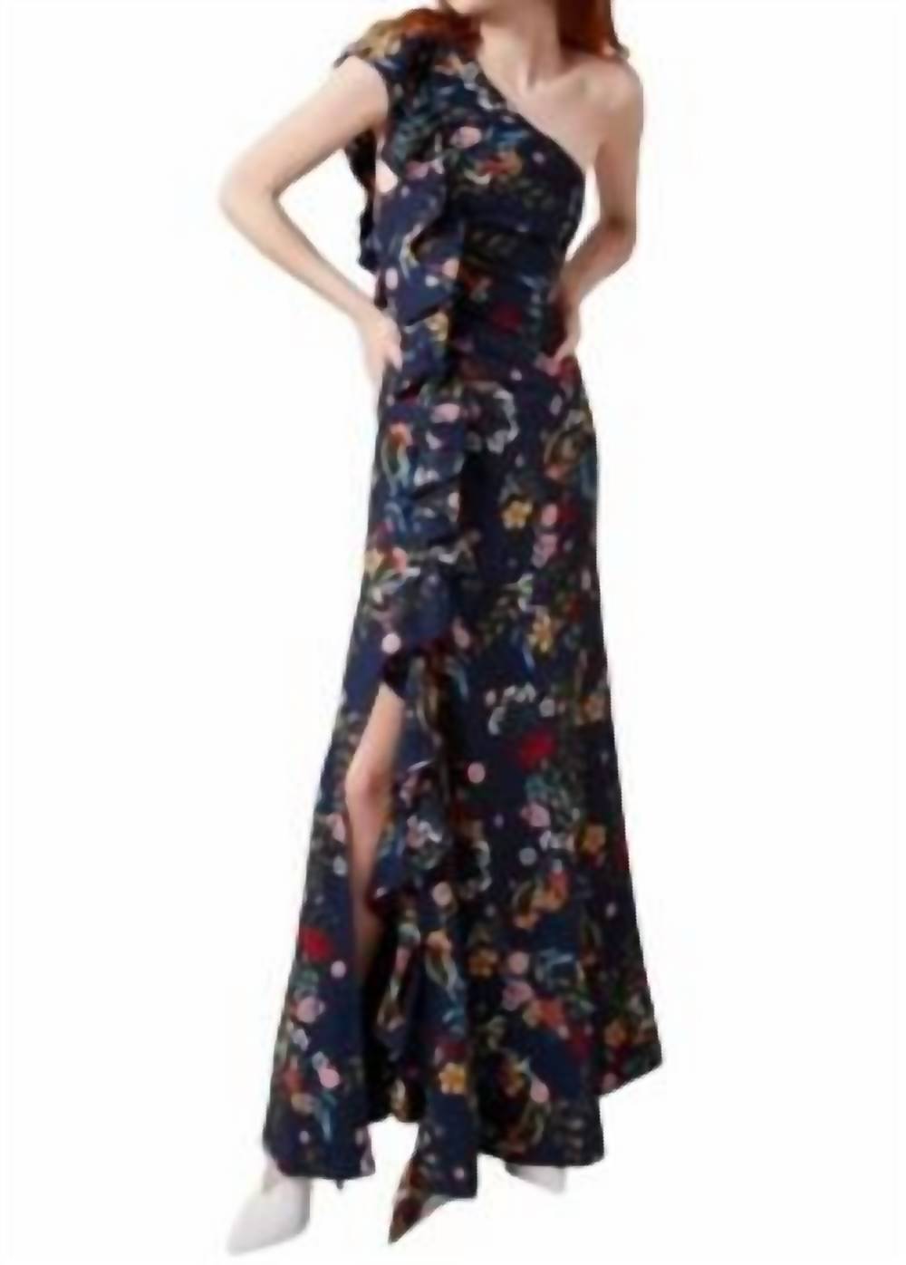 C/Meo Collective - One Shoulder Ruffle Floral Maxi Dress