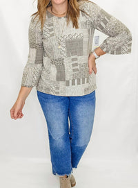 Multiples - Long Sleeve Print Blouse