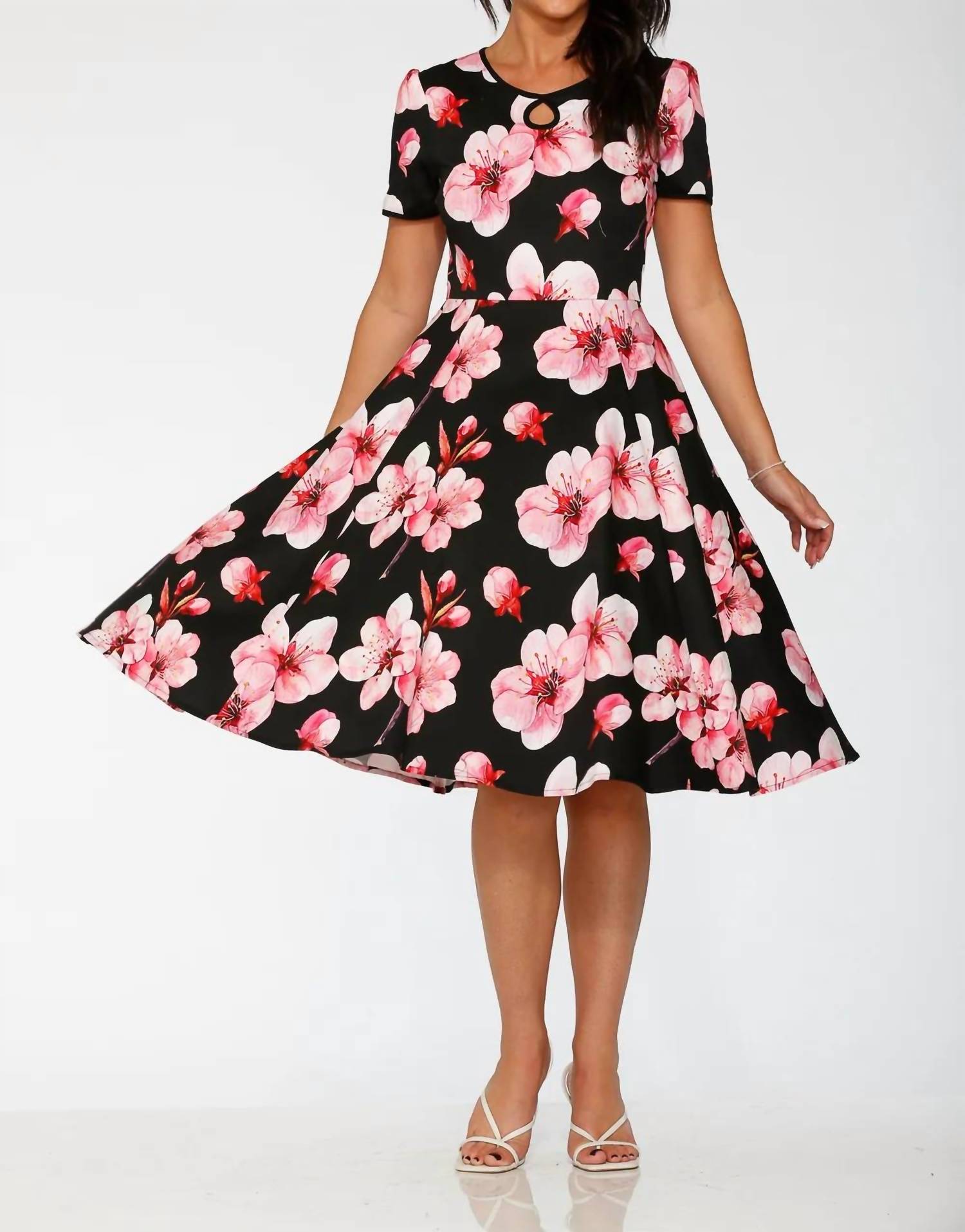 Orchid Bloom - Cotton Blend Swing Dress