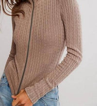 Free People Brunch Girl Zip Up Top in brown - women's long sleeve top - view 4