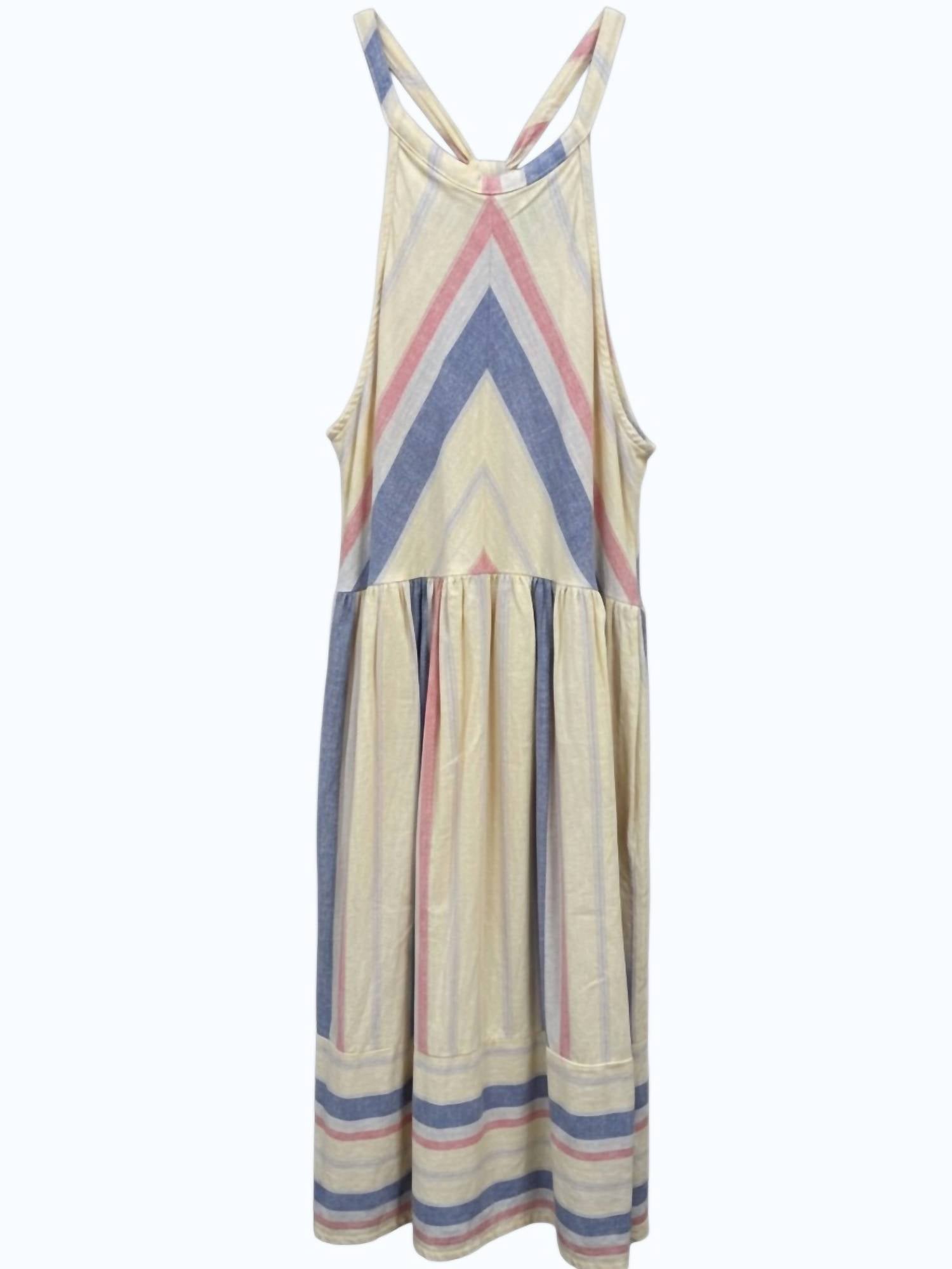 Listicle Women's Stripe Dress in yellow multi - women's dress