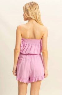 HYFVE Tube Top Ruffle Romper in pink - women's pants - alternate view