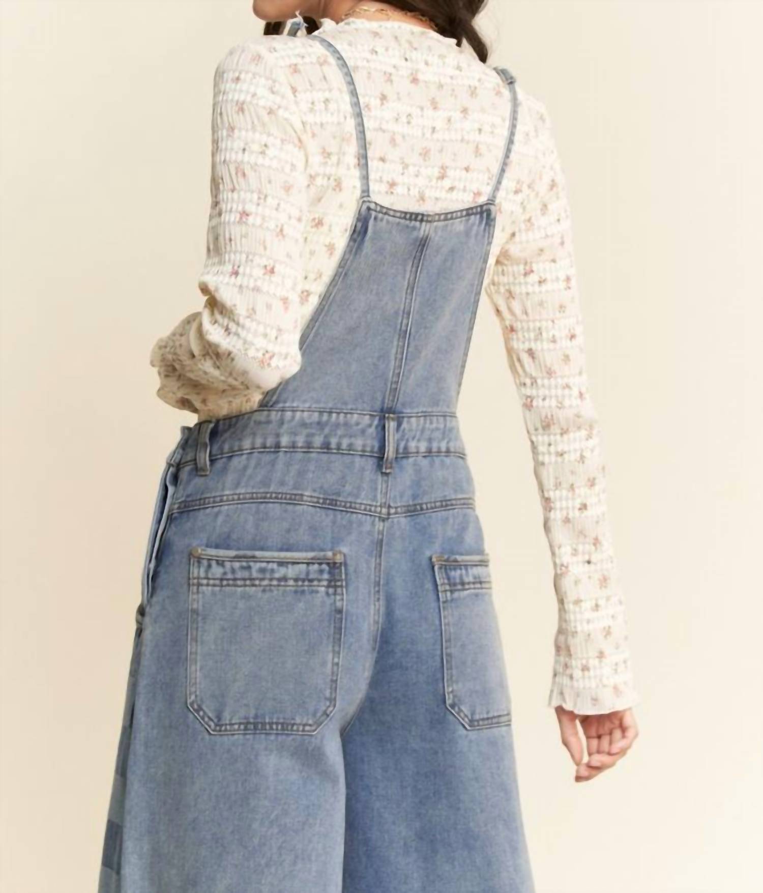 Davi & Dani - Checkered Wide Leg Overalls