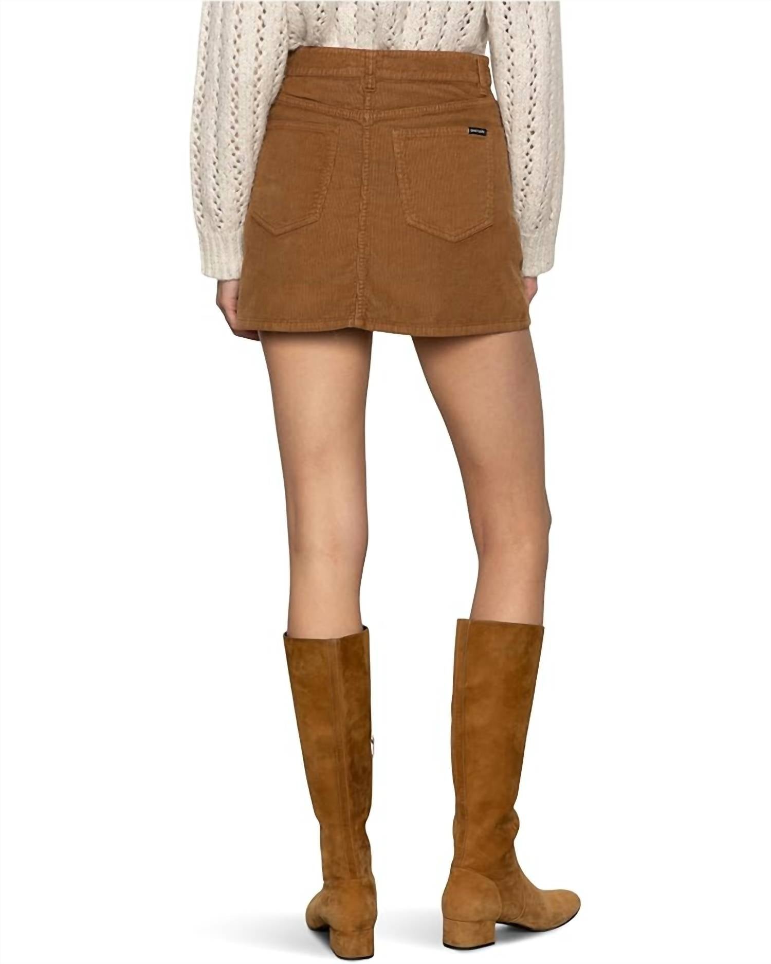 Sanctuary Briar Corduroy Mini Skirt in bronze - women's skirt - detail view
