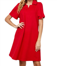 SEE AND BE SEEN Collared Textured Mini Dress - women's dress