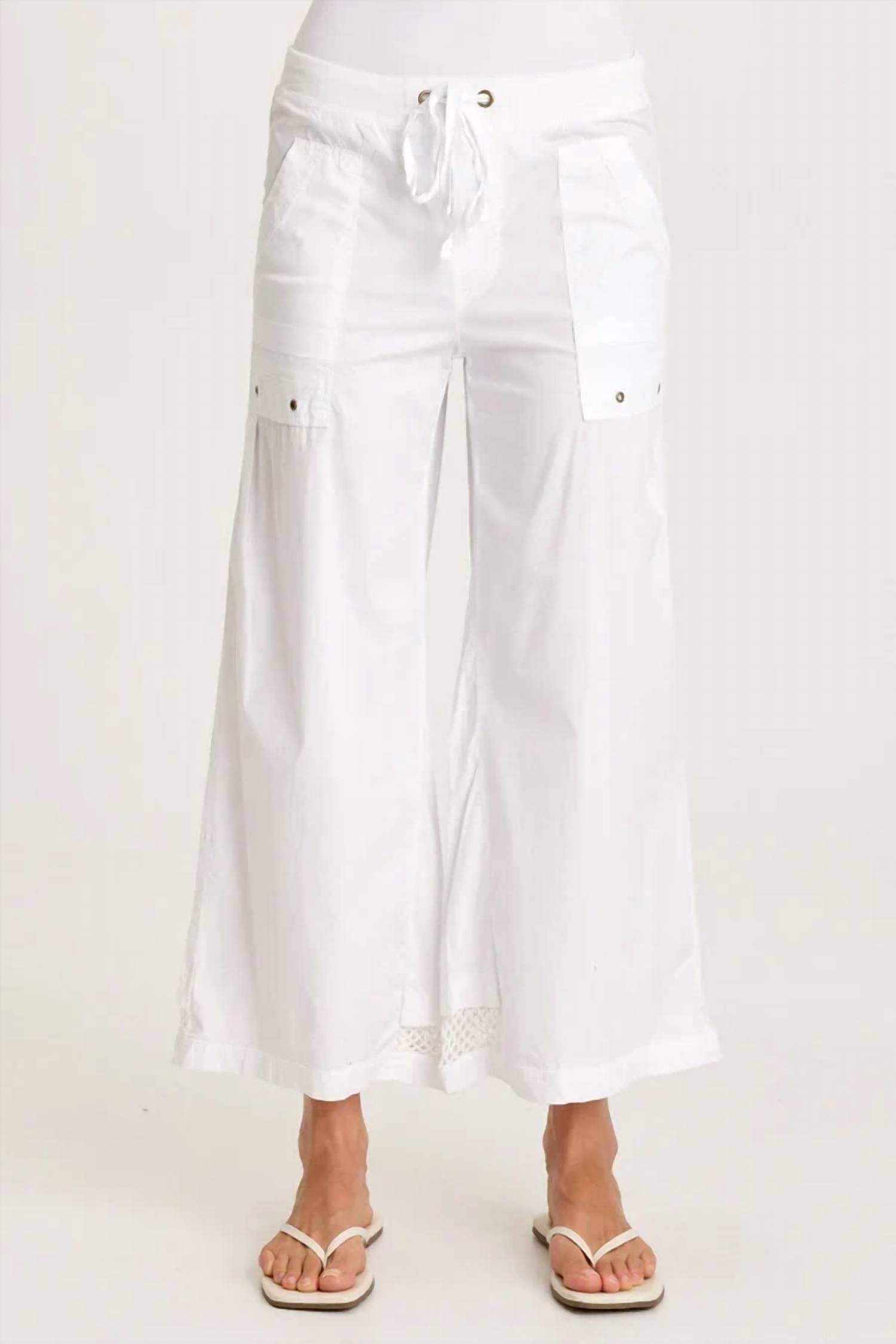 Xcvi - Roel Poplin Mesh Gaucho Crop Pants