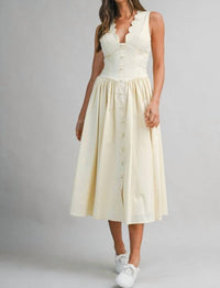 MABLE Serena Dress in off white - women's dress