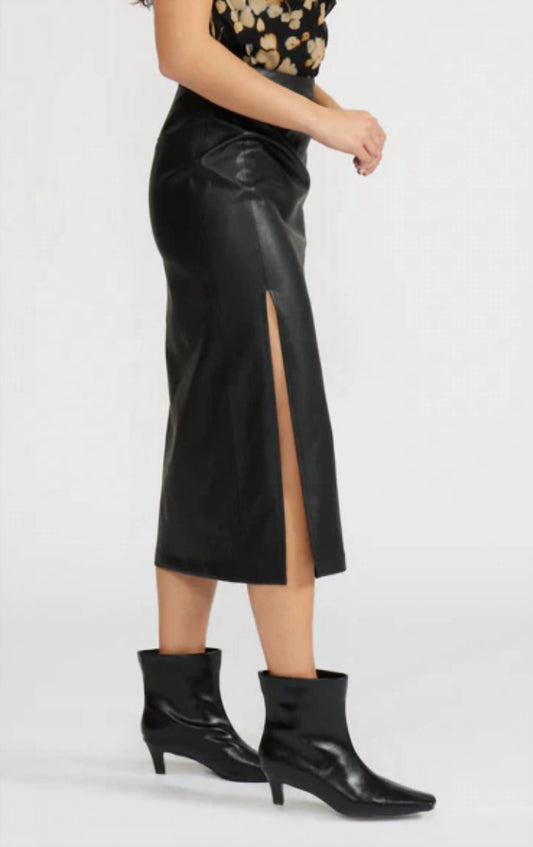 Lucy Paris - Cade Faux Leather Midi Skirt