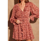 Dress Forum - Sangria Shirred Waist Mini Dress
