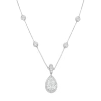 Diana M Jewels - Women's Pear & Round Lab-Grown Diamond Pendant Necklace (9.00 Ct) - Elegant Plus