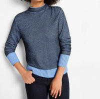 Nic + Zoe - Funnel Neck Pixel Knit Sweater