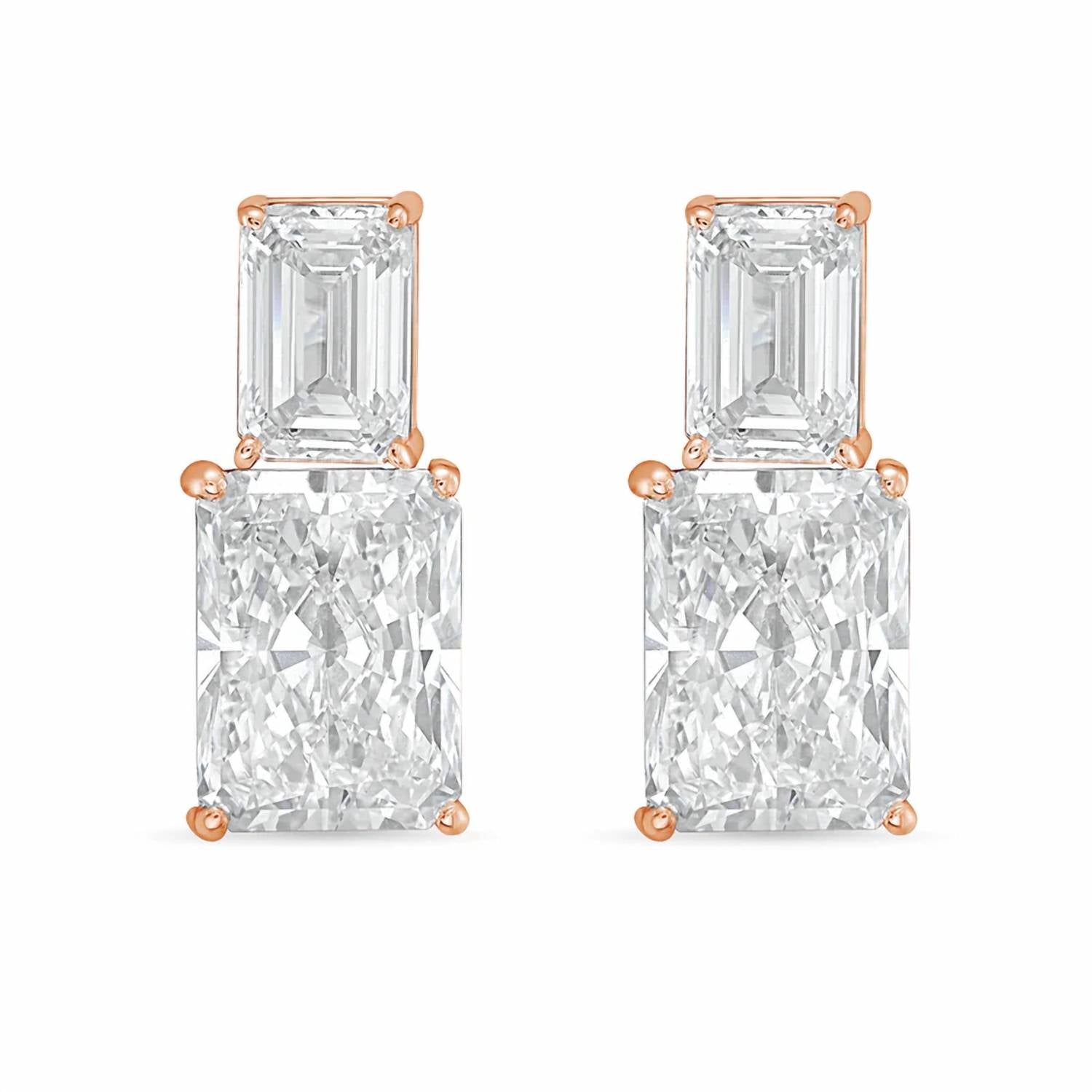 Diana M Jewels - Women's Emerald Lab-Grown Diamond Stud Earrings (4.00 Ct TCW) - Signature Plus