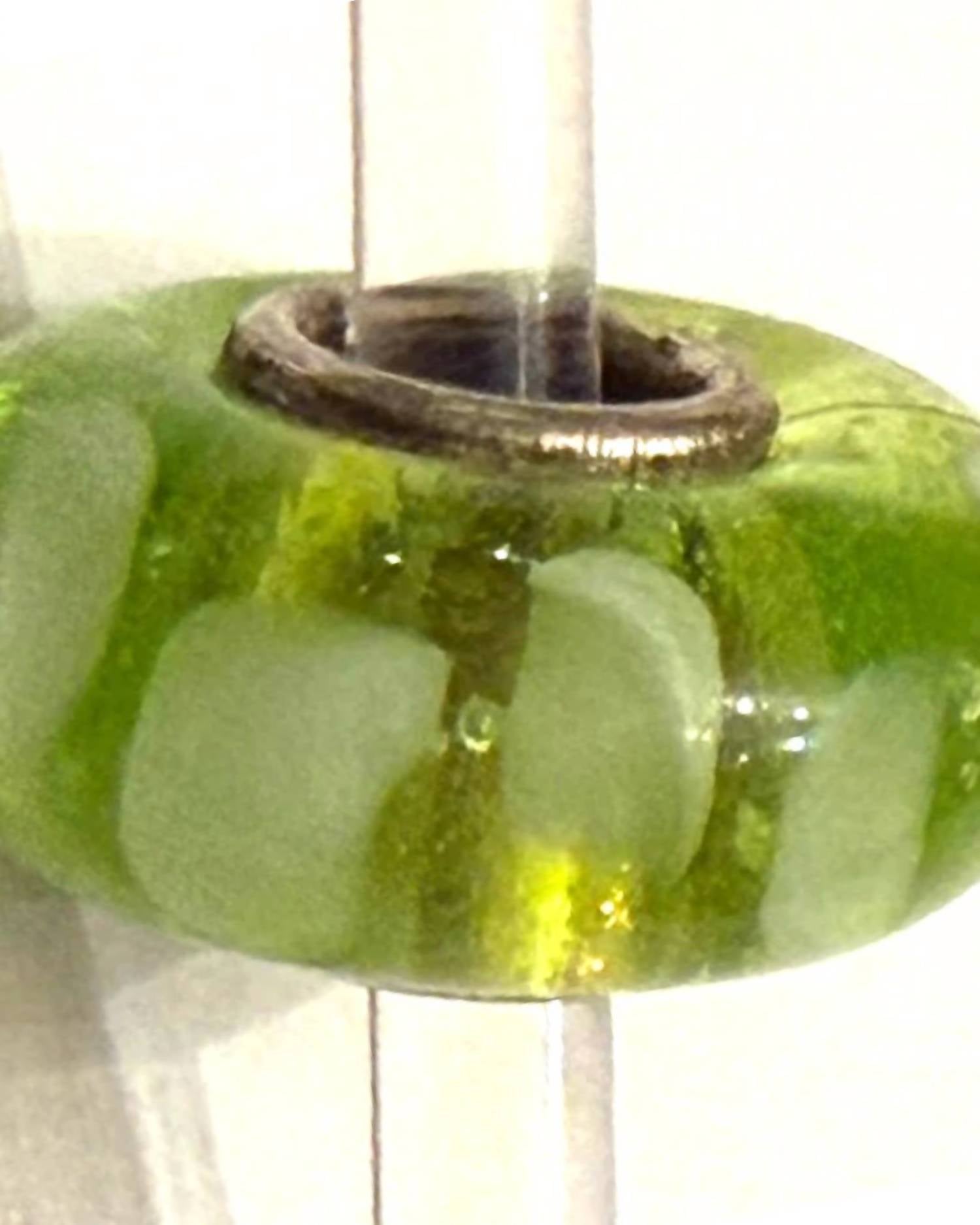 Trollbeads Women's Universal Charm Bead in unique green white stripes - women's item - detail view